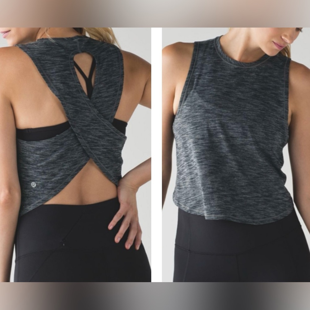Lululemon Fast As Light Muscle Tank / Size 2-4 Heathered Black